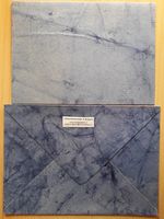 Natuurpapier batik enveloppen 16 X 22.8 cm donkerblauw